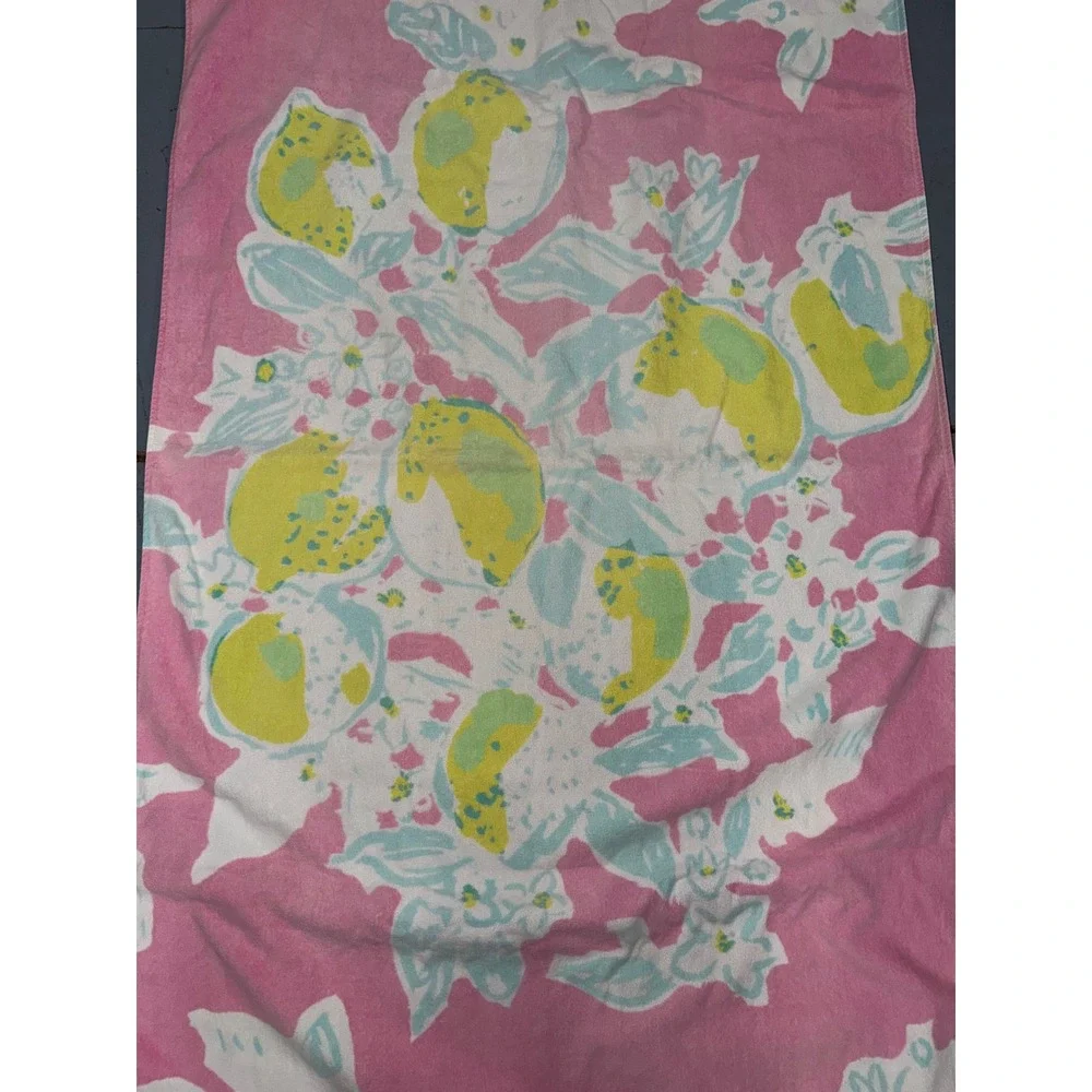 Lilly Pulitzer Pottery Barn Kids‎ Pink Lemonade Beach Towel Cotton Floral GW1